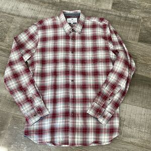Mens Plaid Long Sleeve Button Down Shirt size Large